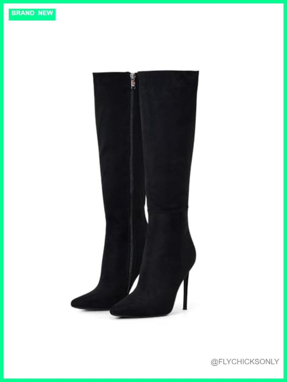 Women's Knee High Stiletto Heel Pointed Toe Boots Faux Leather Fall Winter